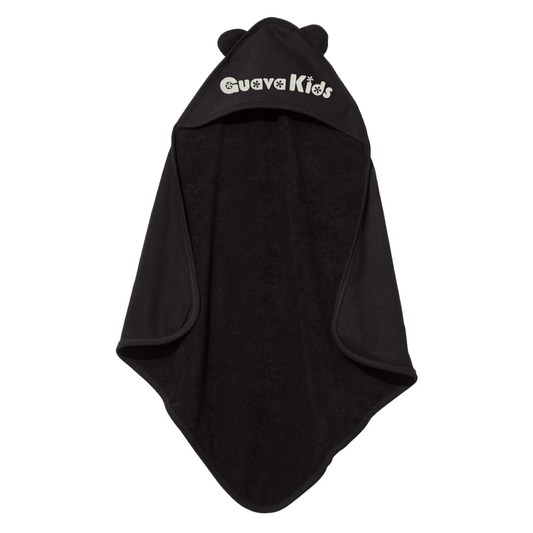 Custom Black Hooded Towel with Ears