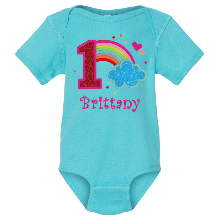 Custom 1 or 2 Year Old Rainbow Onesie