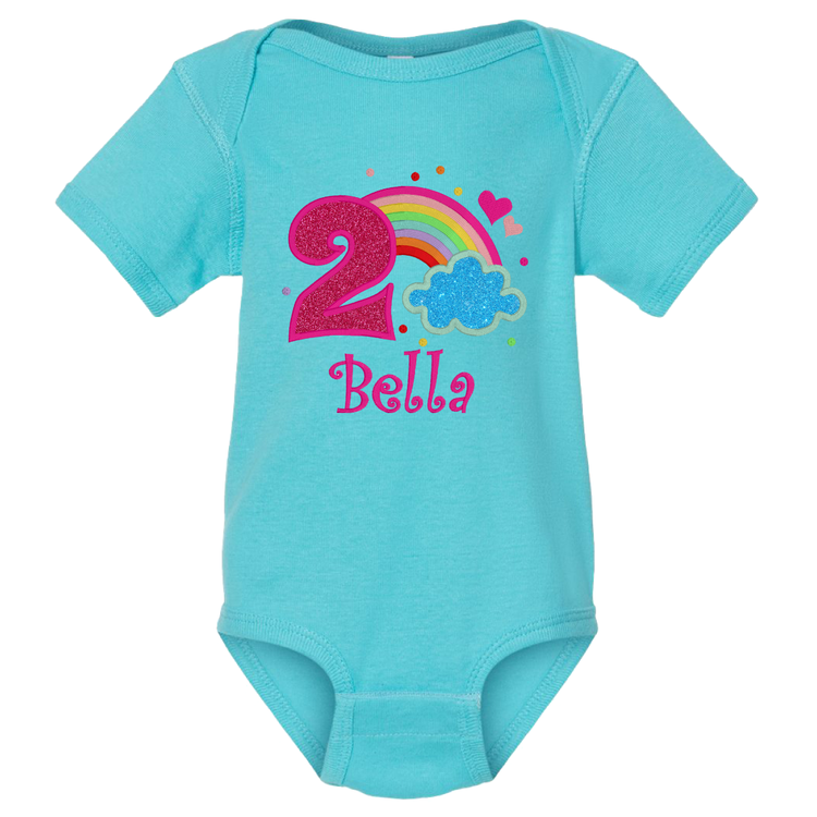 Custom 1 or 2 Year Old Rainbow Onesie