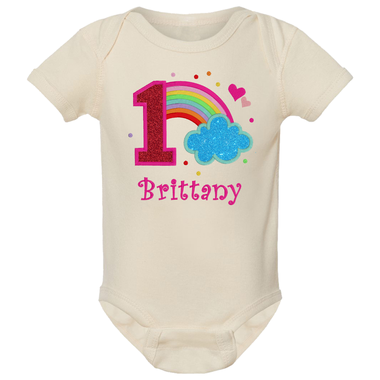 Custom 1 or 2 Year Old Rainbow Onesie