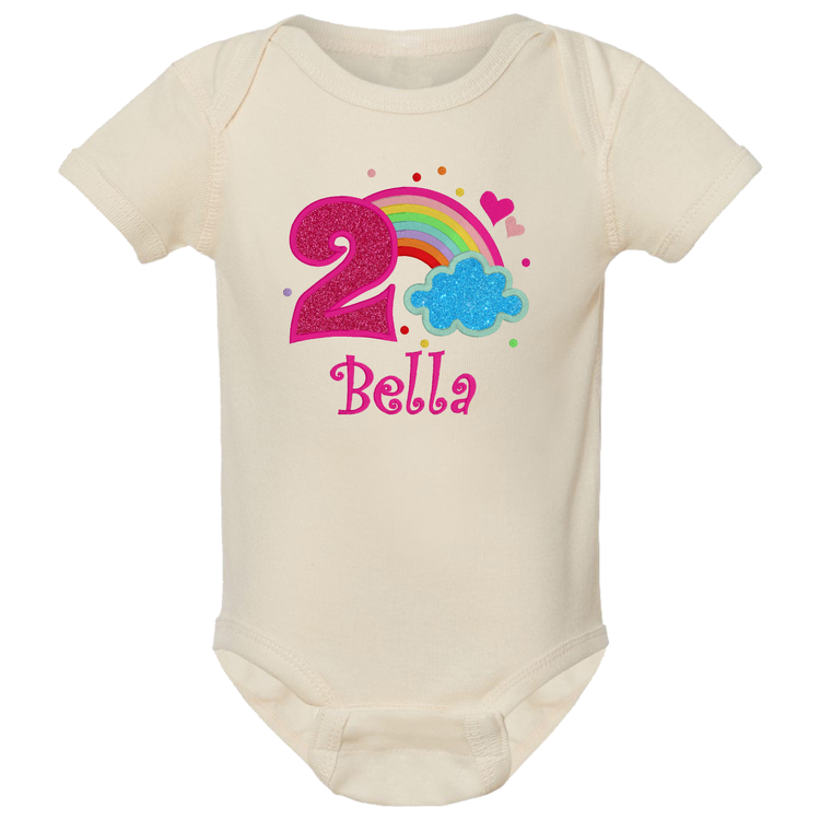 Custom 1 or 2 Year Old Rainbow Onesie