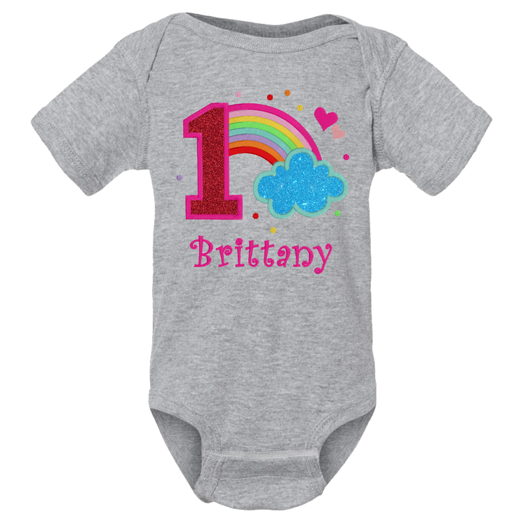 Custom 1 or 2 Year Old Rainbow Onesie