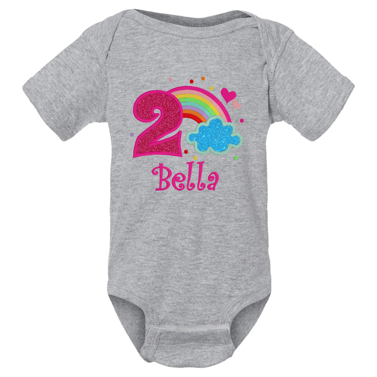 Custom 1 or 2 Year Old Rainbow Onesie