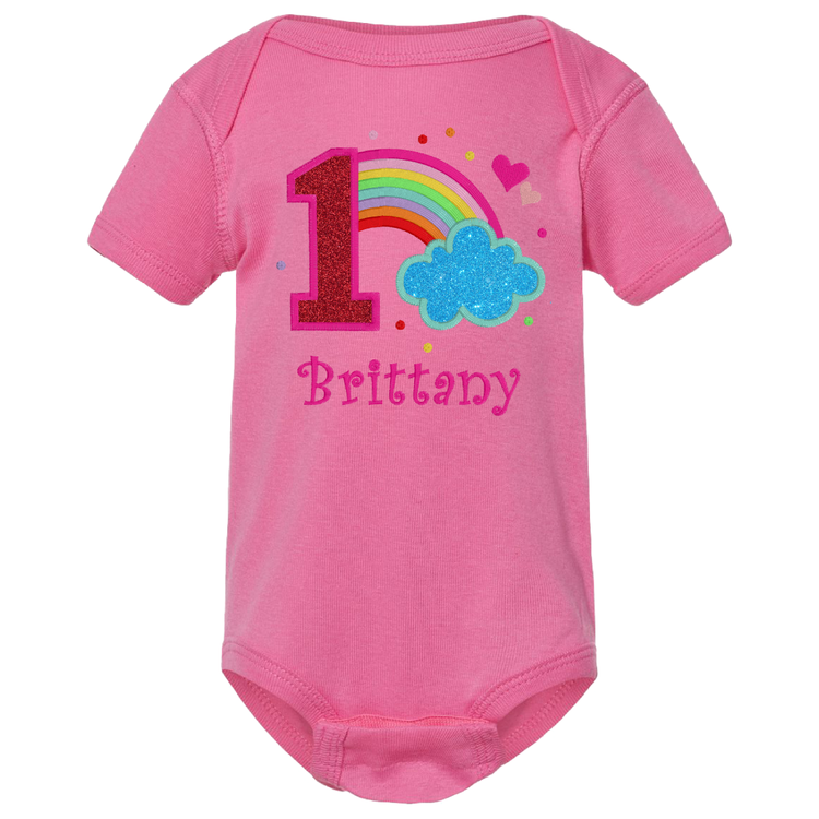 Custom 1 or 2 Year Old Rainbow Onesie