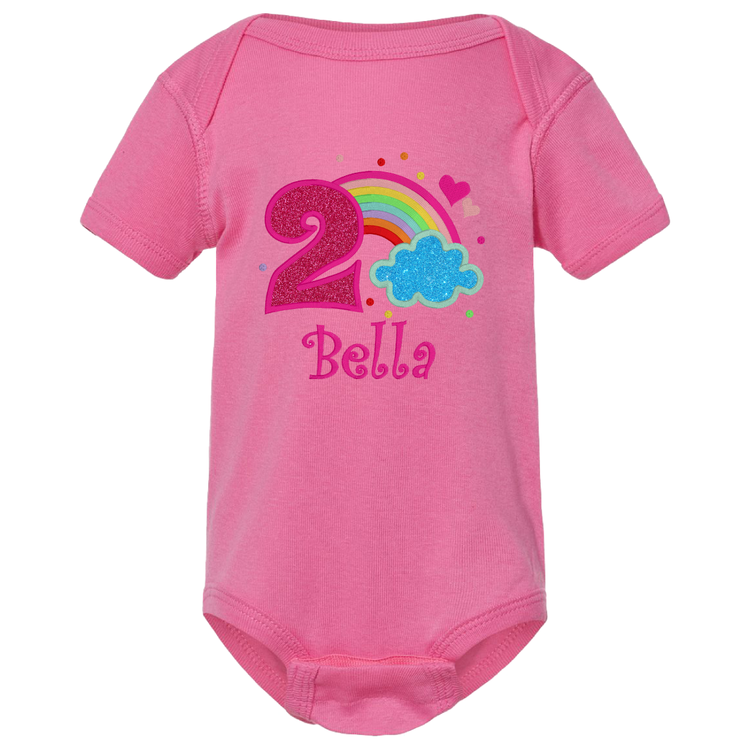 Custom 1 or 2 Year Old Rainbow Onesie