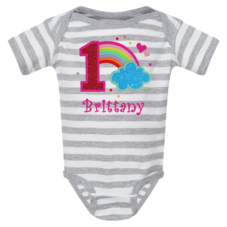 Custom 1 or 2 Year Old Rainbow Onesie