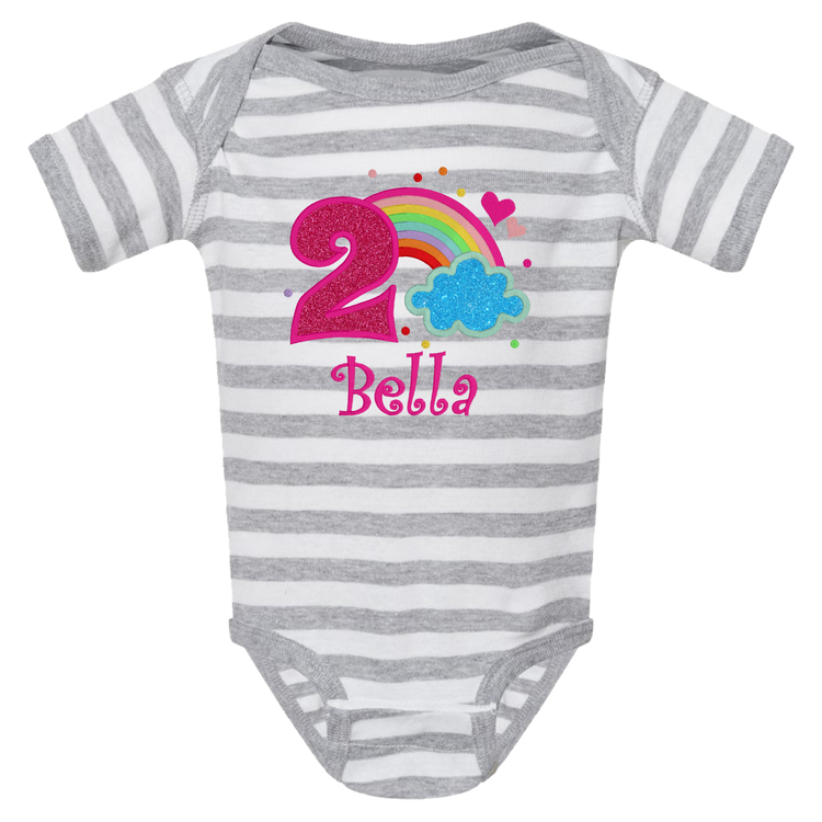 Custom 1 or 2 Year Old Rainbow Onesie