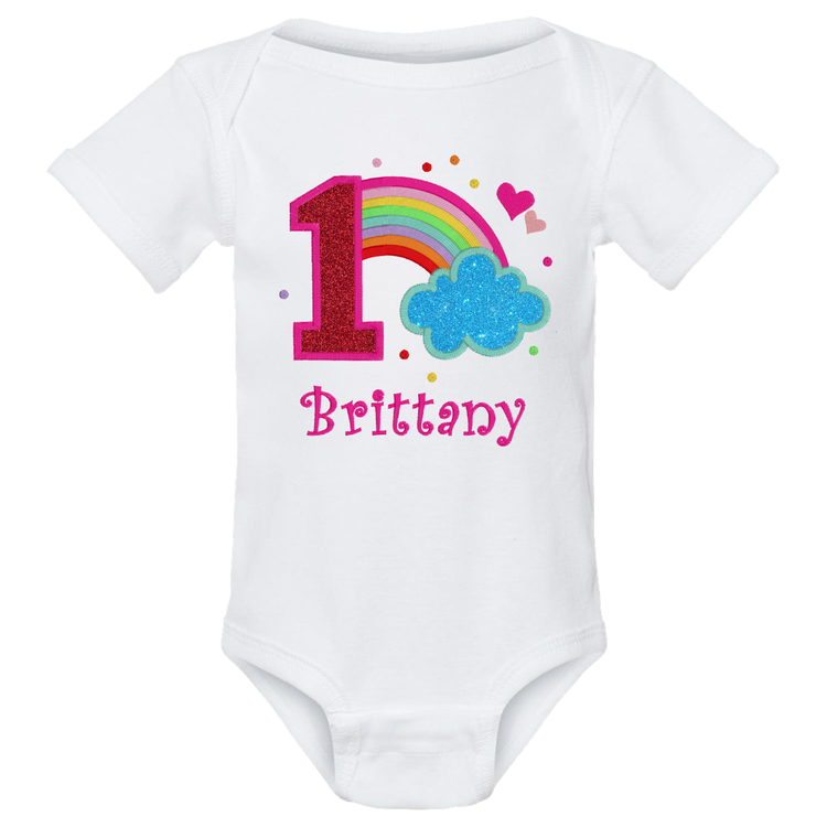 Custom 1 or 2 Year Old Rainbow Onesie