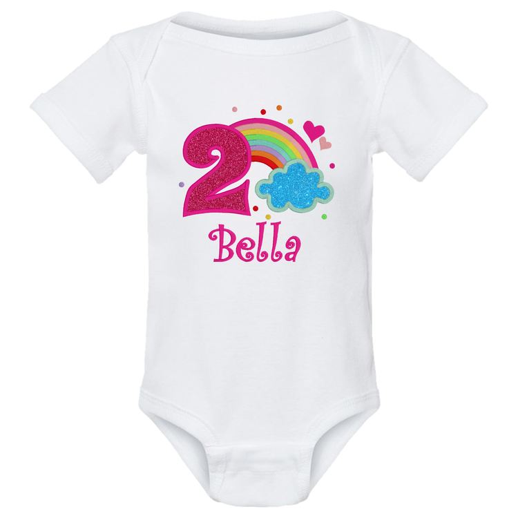 Custom 1 or 2 Year Old Rainbow Onesie