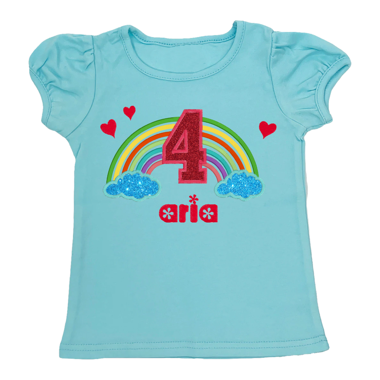 Custom 2 to 5 Year Old Rainbow Puffy Sleeve T-Shirt