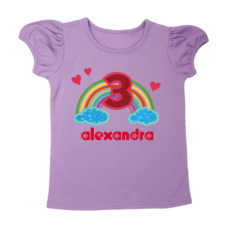 Custom 2 to 5 Year Old Rainbow Puffy Sleeve T-Shirt