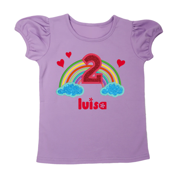 Custom 2 to 5 Year Old Rainbow Puffy Sleeve T-Shirt