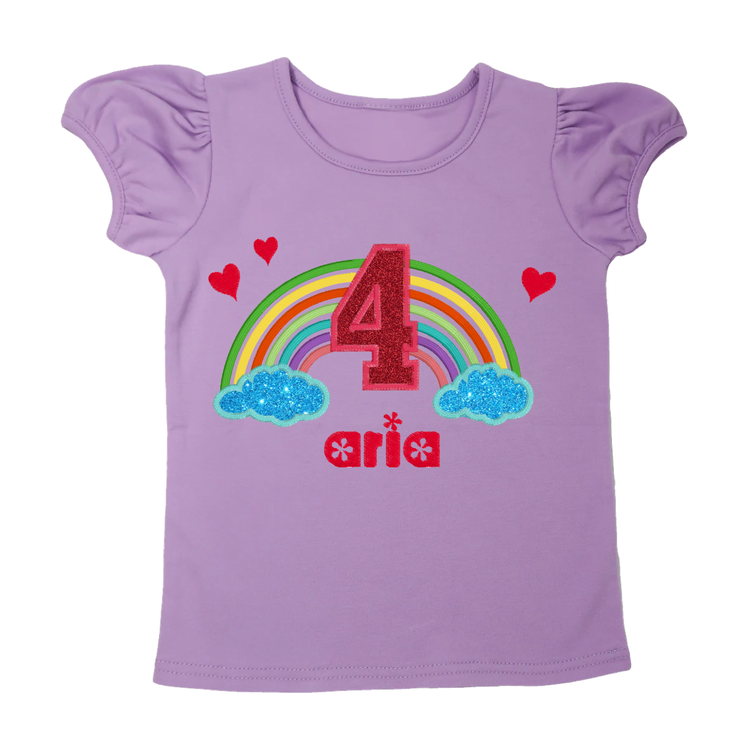 Custom 2 to 5 Year Old Rainbow Puffy Sleeve T-Shirt