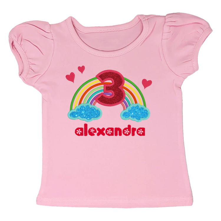 Custom 2 to 5 Year Old Rainbow Puffy Sleeve T-Shirt