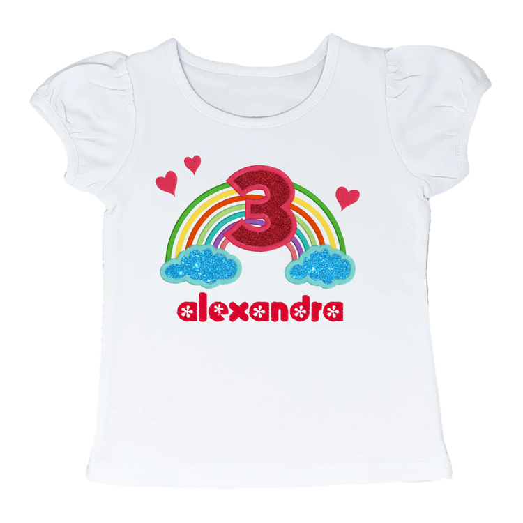 Custom 2 to 5 Year Old Rainbow Puffy Sleeve T-Shirt