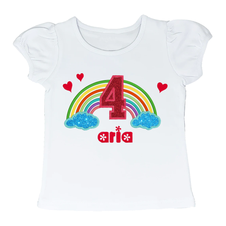 Custom 2 to 5 Year Old Rainbow Puffy Sleeve T-Shirt