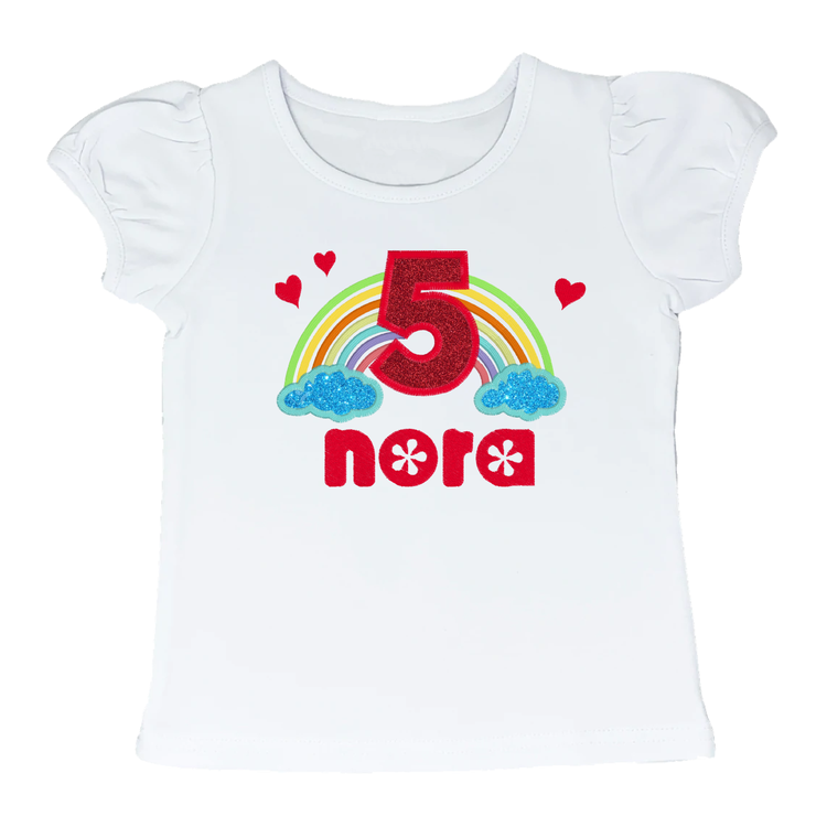 Custom 2 to 5 Year Old Rainbow Puffy Sleeve T-Shirt