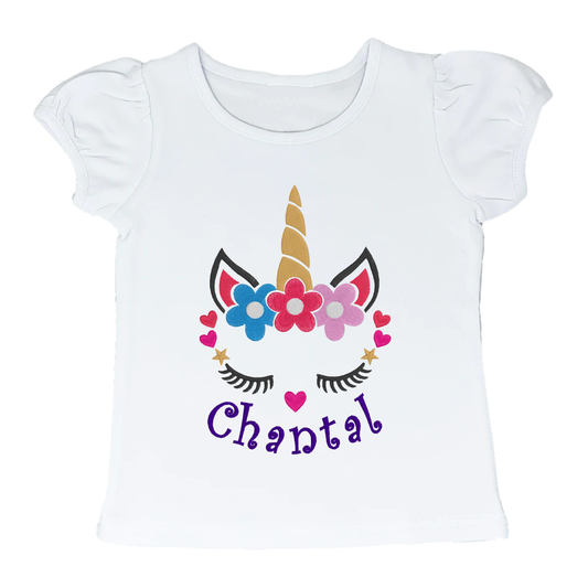 Custom Unicorn Puffy Sleeve T-Shirt